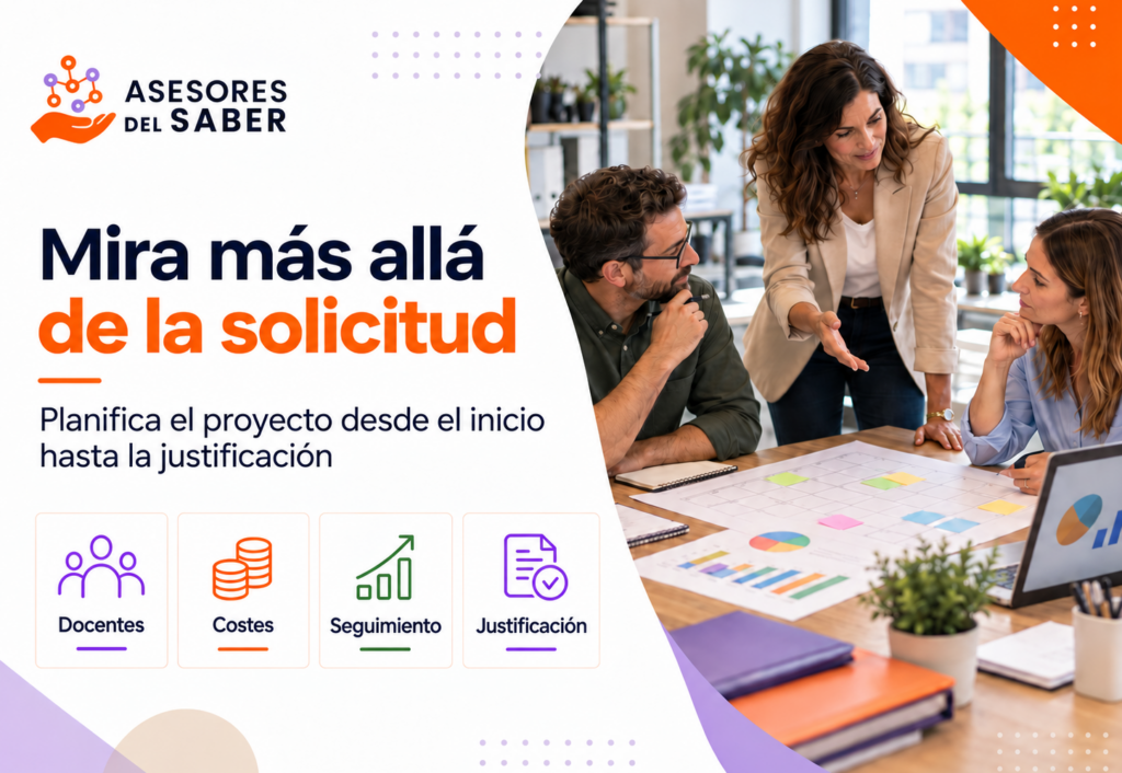Profesionales planifican recursos, presupuesto y justificación de un proyecto formativo